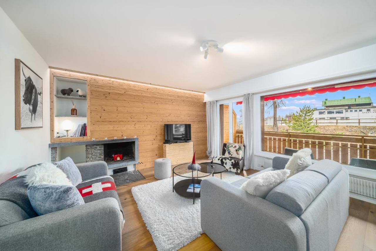 In The Heart Of Crans, Fireplace And Parking Экстерьер фото